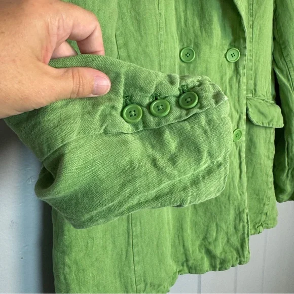 Sundance Oaklee Linen Blazer in Green Tea Size Button Front XL - Picture 9 of 16